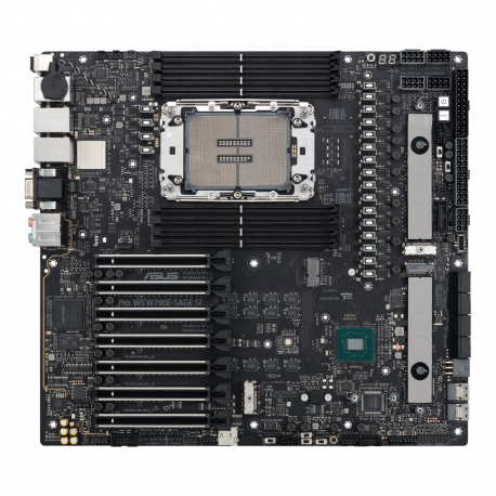 ASUS PRO WS W790E-SAGE SE - Motherboard - SSI EEB - LGA4677 Socket-E - W790 Chipset - USB 3.2 Gen 1, USB 3.2 Gen 2x2, USB-C 3.2 Gen2, USB-C 3.2 Gen 2x2 - 10 Gigabit LAN, Gigabit LAN - HD Audio (8-channel) - 14