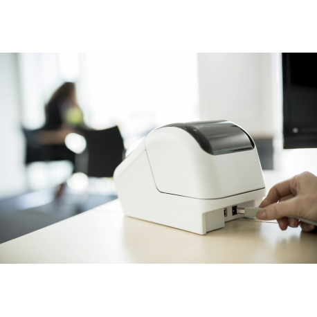 Brother QL-810Wc - Label printer - two-colour (monochrome) - direct thermal - Roll (6.2 cm) - 300 x 600 dpi - up to 110 labels / min - USB 2.0, Wi-Fi(n) - cutter - white, glossy black - 3