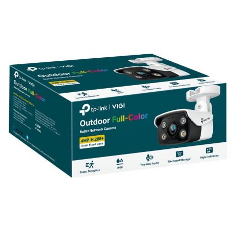 TP-Link VIGI C340 V1 - Network surveillance camera - bullet - outdoor - weatherproof - colour (Day&Night) - 2560 x 1440 - M12 mount - fixed focal - audio - LAN 10 / 100 - H.264, H.265, H.265+, H.264+ - DC 12 V - 5