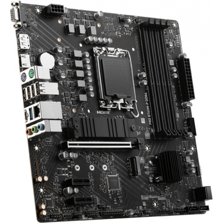 MSI PRO B760M-P - Motherboard - micro ATX - LGA1700 Socket - B760 Chipset - USB 3.2 Gen 1, USB-C 3.2 Gen2 - Gigabit LAN - onboard graphics (CPU required) - HD Audio (8-channel) - 1
