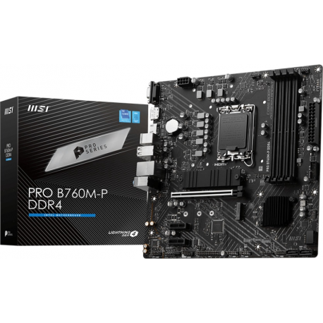 MSI PRO B760M-P - Motherboard - micro ATX - LGA1700 Socket - B760 Chipset - USB 3.2 Gen 1, USB-C 3.2 Gen2 - Gigabit LAN - onboard graphics (CPU required) - HD Audio (8-channel) - 4