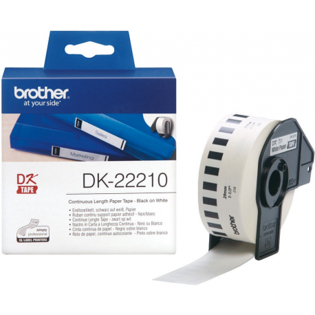 Brother DK-22210 - Black on white - Roll (2.9 cm x 30.5 m) labels - for Brother QL-1050, 1060, 1110, 500, 550, 560, 570, 580, 600, 650, 700, 710, 720, 820 - 1