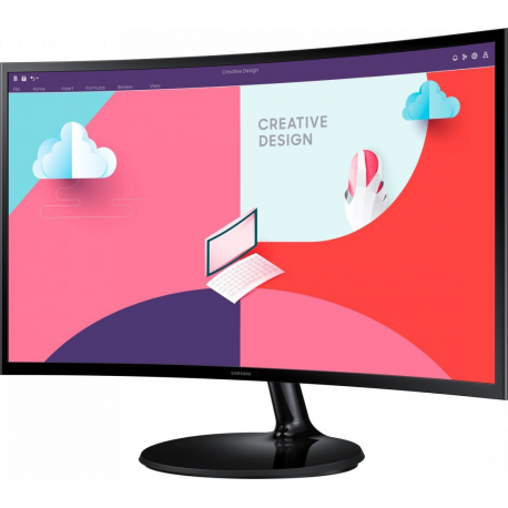 Samsung S24C360EAU - S36C Series - LED monitor - curved - 24" - 1920 x 1080 Full HD (1080p) @ 75 Hz - VA - 250 cd / m² - 3000:1 - 4 ms - HDMI, VGA - black - 2