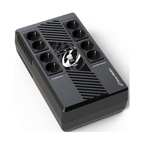 POWERWALKER UPS Line-Interactive 600VA MS 8x FR RJ45 in/out USB HID USB charger - 3
