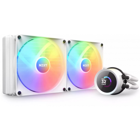 NZXT Kraken 280 RGB - Processor liquid cooling system - (for: AM4, TR4, sTRX4, LGA1200, LGA1700, AM5, LGA115x Socket) - copper - 140 mm - matt white - 0