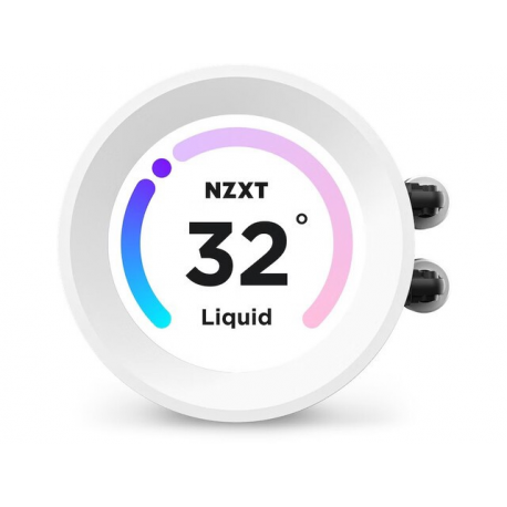 NZXT Kraken Elite 240 RGB - Processor liquid cooling system - with LCD display - (for: AM4, LGA1200, LGA1700, AM5, LGA115x Socket) - copper - 120 mm - matt white - 4