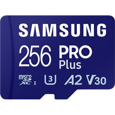Samsung PRO Plus MB-MD256SB - Flash memory card - 256 GB - A2  /  Video Class V30  /  UHS-I U3  /  Class10 - microSDXC UHS-I - blue - 1