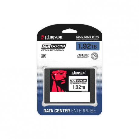 Kingston DC600M - SSD - Mixed Use - encrypted - 1.92 TB - internal - 2.5" - SATA 6Gb / s - 256-bit AES - Self-Encrypting Drive (SED) - 2