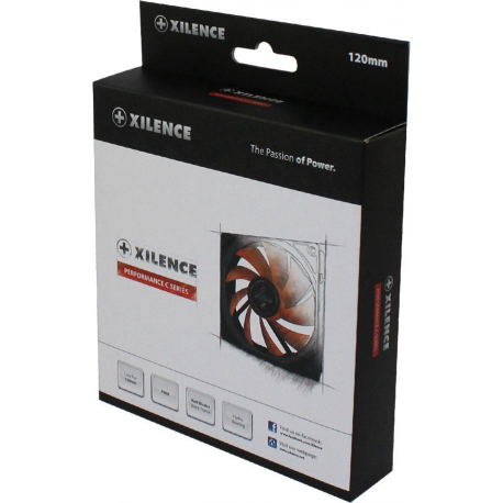 Xilence Red Wing - Case fan - 120 mm - black, red - 1