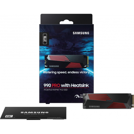 Samsung 990 PRO MZ-V9P2T0CW - SSD - encrypted - 2 TB - internal - M.2 2280 - PCIe 4.0 x4 (NVMe) - 256-bit AES - TCG Opal Encryption 2.0 - integrated heatsink - for Sony PlayStation 5 - 4