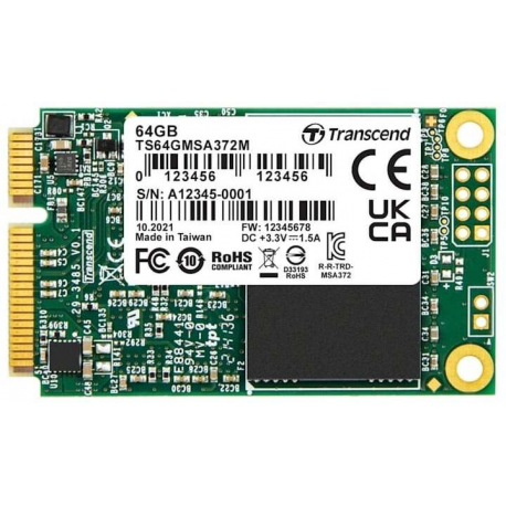 Transcend MSA372M - SSD - 64 GB - internal - mSATA - SATA 6Gb/s - 0