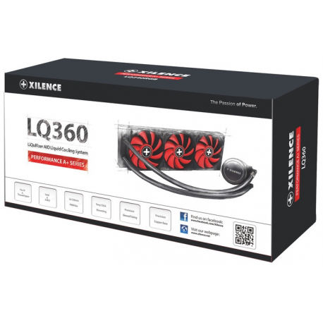 Xilence Performance A+ Series LiQuRizer LQ360 - Processor liquid cooling system - (for: LGA1156, AM2, AM2+, LGA1366, AM3, LGA1155, AM3+, LGA2011, FM1, FM2, LGA1150, FM2+, LGA1151, AM4, LGA2066, TR4, LGA1200) - copper - 120 mm - 4