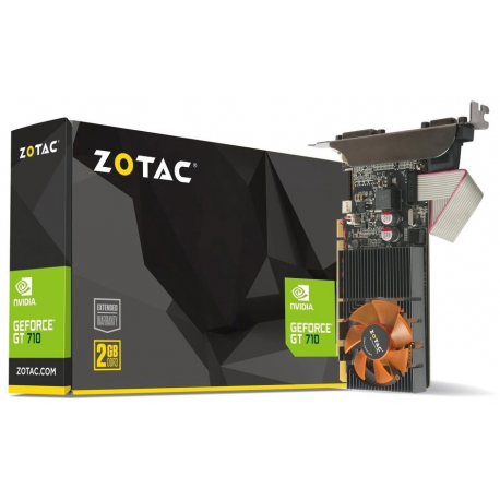 ZOTAC GeForce GT 710 - Graphics card - GF GT 710 - 2 GB DDR3 - PCIe 2.0 low profile - DVI, HDMI, VGA - 7