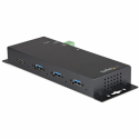 StarTech.com 4 Port USB C Hub 10Gbps - Metal Industrial USB 3.2 / 3.1 Gen 2 Type-C Hub - 3A / 1C - USB-C or USB-A Host - Mountable - ESD / Surge (HB31C3A1CME) - Hub - 1 x USB-C + 3 x USB 3.1 - desktop - AC 110 - 230 V