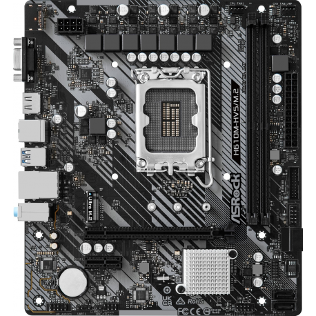 ASRock H610M-HVS / M.2 - 2.0 - motherboard - micro ATX - LGA1700 Socket - H610 Chipset - USB 3.2 Gen 1 - Gigabit LAN - onboard graphics (CPU required) - HD Audio (8-channel) - 0