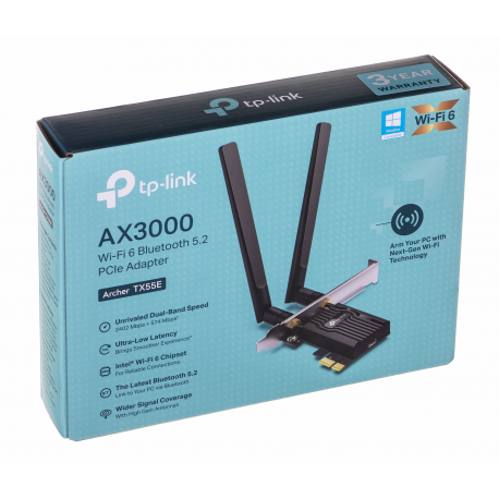 TP-Link ARCHER TX55E V2 - Network adapter - PCIe - Wi-Fi 5, Wi-Fi 6, Bluetooth 5.2 - 6