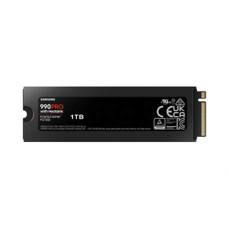 Samsung 990 PRO MZ-V9P1T0GW - SSD - encrypted - 1 TB - internal - M.2 2280 - PCIe 4.0 x4 (NVMe) - 256-bit AES - TCG Opal Encryption 2.0 - integrated heatsink - for Sony PlayStation 5 - 1