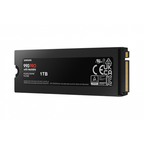 Samsung 990 PRO MZ-V9P1T0GW - SSD - encrypted - 1 TB - internal - M.2 2280 - PCIe 4.0 x4 (NVMe) - 256-bit AES - TCG Opal Encryption 2.0 - integrated heatsink - for Sony PlayStation 5 - 3