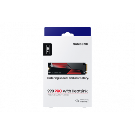 Samsung 990 PRO MZ-V9P1T0GW - SSD - encrypted - 1 TB - internal - M.2 2280 - PCIe 4.0 x4 (NVMe) - 256-bit AES - TCG Opal Encryption 2.0 - integrated heatsink - for Sony PlayStation 5 - 7