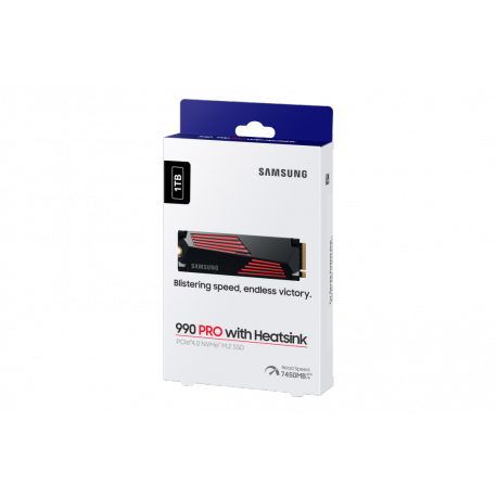 Samsung 990 PRO MZ-V9P1T0GW - SSD - encrypted - 1 TB - internal - M.2 2280 - PCIe 4.0 x4 (NVMe) - 256-bit AES - TCG Opal Encryption 2.0 - integrated heatsink - for Sony PlayStation 5 - 9