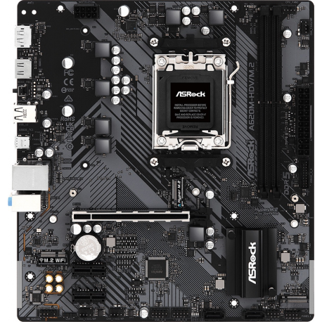Gigabyte A620M H - Motherboard - micro ATX - Socket AM5 - AMD A620 Chipset - USB 3.2 Gen 1, USB-C 3.2 Gen 1 - Gigabit LAN - onboard graphics (CPU required) - HD Audio (8-channel) - 0