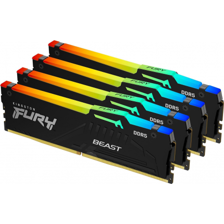 Kingston FURY Beast - DDR5 - kit - 128 GB: 4 x 32 GB - DIMM 288-pin - 5200 MHz / PC5-41600 - CL40 - 1.25 V - on-die ECC - 0