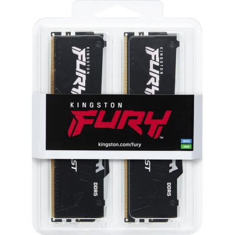 Kingston FURY Beast - DDR5 - kit - 128 GB: 4 x 32 GB - DIMM 288-pin - 5200 MHz / PC5-41600 - CL40 - 1.25 V - on-die ECC - 1