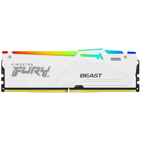 Kingston FURY Beast RGB - DDR5 - kit - 64 GB: 2 x 32 GB - DIMM 288-pin - 3000 MHz / PC5-48000 - CL36 - 1.35 V - unbuffered - on-die ECC - white - 0