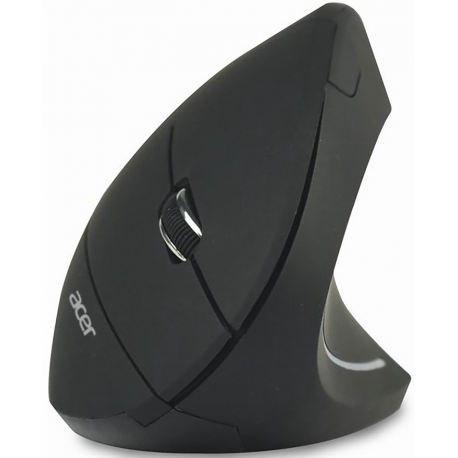 Acer - Mouse - vertical - ergonomic - right-handed - optical - 6 buttons - wireless - 2.4 GHz - USB wireless receiver - black - 0