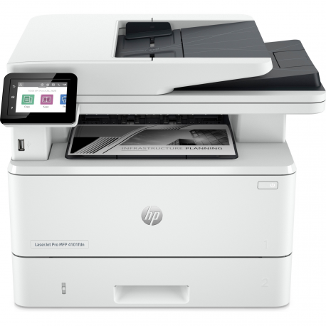 HP LaserJet Pro MFP 4102fdwe - Multifunction printer - B / W - laser - Legal (216 x 356 mm) (original) - A4 / Legal (media) - up to 38 ppm (copying) - up to 40 ppm (printing) - 350 sheets - 33.6 Kbps - USB, USB 2.0, Gigabit LAN, Bluetooth, Wi-Fi(n), USB host - 0