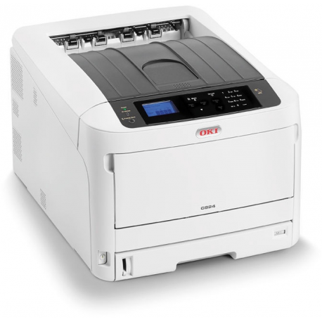 OKI C824dn - Printer - colour - Duplex - LED - A3 - 1200 x 600 dpi - up to 26 ppm (mono) / up to 26 ppm (colour) - capacity: 400 sheets - USB 2.0, Gigabit LAN, USB 2.0 host - 1