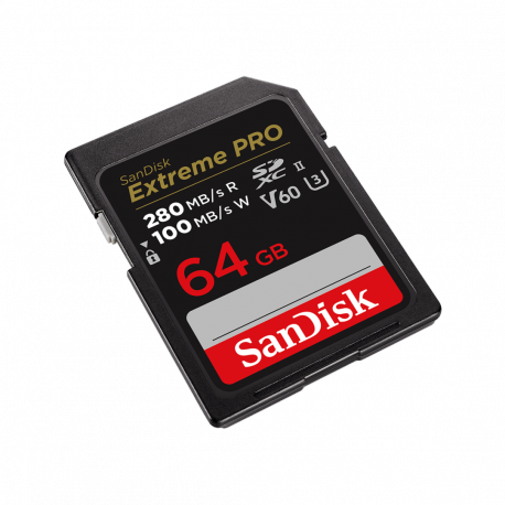 SanDisk Extreme Pro - Flash memory card - 64 GB - Video Class V60 / UHS-II U3 / Class10 - microSDXC UHS-II - 2