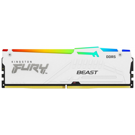 Kingston FURY Beast RGB - DDR5 - module - 32 GB - DIMM 288-pin - 6000 MHz  /  PC5-48000 - CL36 - 1.35 V - unbuffered - on-die ECC - white - 2