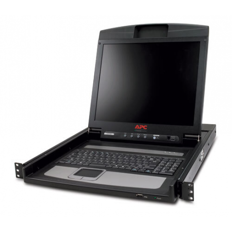 APC LCD Console - KVM console - 17" - rack-mountable - 1280 x 1024 @ 75 Hz - black - 1U - for P / N: AR3103, AR3103SP, AR3106SP, SRT1000RMXLI, SRT1000RMXLI-NC, SRT5KRMXLW-TW - 0