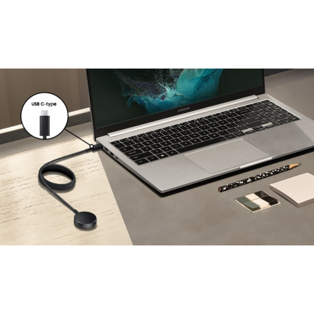 Samsung EP-OR900 - Wireless charging pad - 0.8 A - black - for Galaxy Watch Active, Watch Active 2, Watch4 - 3