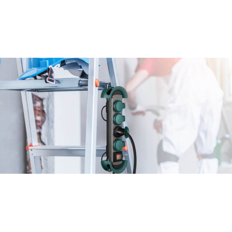 Bachmann HOOK Outdoor - Power strip - output connectors: 4 (4 x power 2-pole) - 4 m cord - green - 3