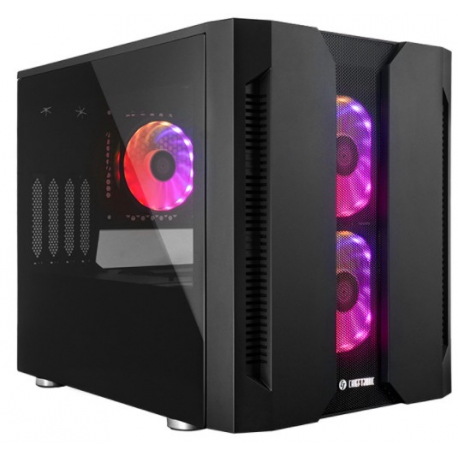 Chieftronic M2 - Cube - micro ATX - windowed side panel (tempered glass) - no power supply (ATX) - black - USB/Audio - 1