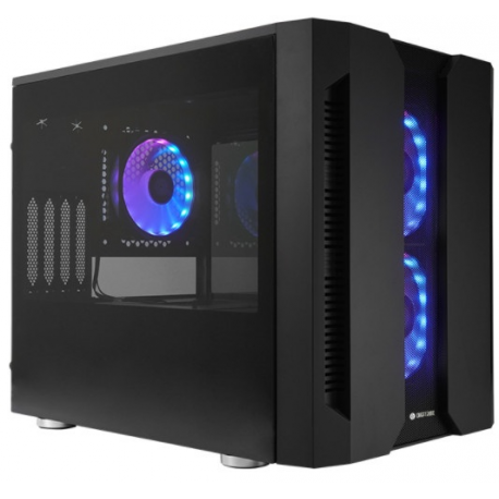 Chieftronic M2 - Cube - micro ATX - windowed side panel (tempered glass) - no power supply (ATX) - black - USB/Audio - 2