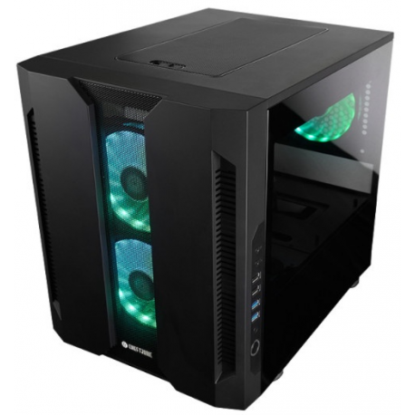 Chieftronic M2 - Cube - micro ATX - windowed side panel (tempered glass) - no power supply (ATX) - black - USB/Audio - 4