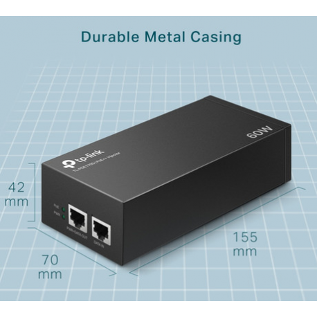 TP-Link TL-POE170S V1 - PoE injector - AC 100-240 V - 60 Watt - output connectors: 1 - 6