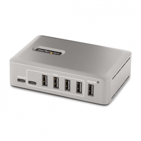 StarTech.com 10-Port USB-C Hub, 8x USB-A + 2x USB-C, Self-Powered w / 65W Power Supply, USB 3.1 10Gbps Hub w / BC1.2 Charging, Desktop / Laptop USB Hub with 3ft Locking USB-IF Certified Cable - USB Expansion Hub (10G8A2CS-USB-C-HUB) - Hub - 8 x USB 3.2 Gen 2 + 2 x USB-C 3.2 Gen 2 - desktop - 0