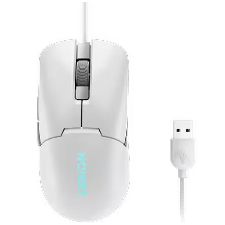 Lenovo Legion M300s RGB - Mouse - right and left-handed - optical - 6 buttons - wired - USB 2.0 - Glacier White - retail - CRU - for Legion KM300 Gaming - 0
