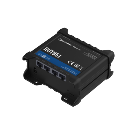 Teltonika RUT951 - Wireless router - WWAN - 3-port switch - 802.11b / g / n - 2.4 GHz - 3G, 4G - DIN rail mountable, surface-mountable - 0