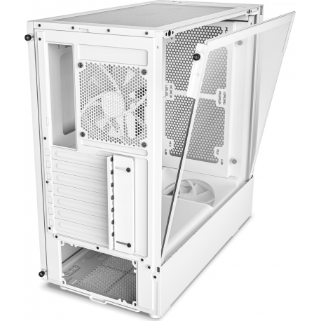 NZXT H series H5 Flow - Mid tower - extended ATX - windowed side panel (tempered glass) - no power supply - white - USB/Audio - 5