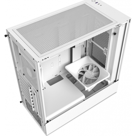 NZXT H series H5 Flow - Mid tower - extended ATX - windowed side panel (tempered glass) - no power supply - white - USB/Audio - 8