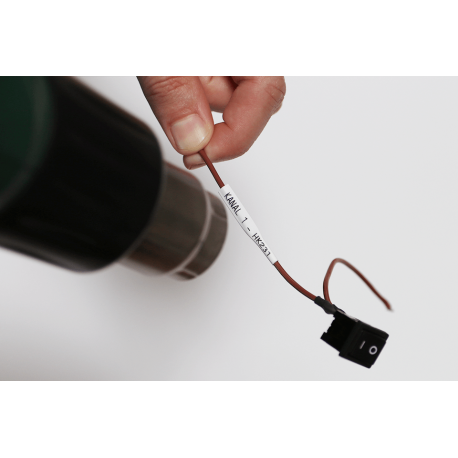 Brother HSe-221E - Black on white - Roll (0.9 cm x 1.5 m) 1 cassette(s) hanging box - heat shrink tube tape - for P-Touch PT-D800W, PT-E300, PT-E300VP, PT-E550WVP, PT-P700, PT-P750W, PT-P900W, PT-P950NW - 1