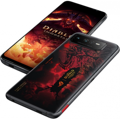 ASUS ROG Phone 6 - Diablo Immortal Edition - 5G smartphone - dual-SIM - RAM 16 GB  /  Internal Memory 512 GB - OLED display - 6.78" - 2448 x 1080 pixels (165 Hz) - 3x rear cameras 50 MP, 13 MP, 5 MP - front camera 12 MP - hellfire red - 7