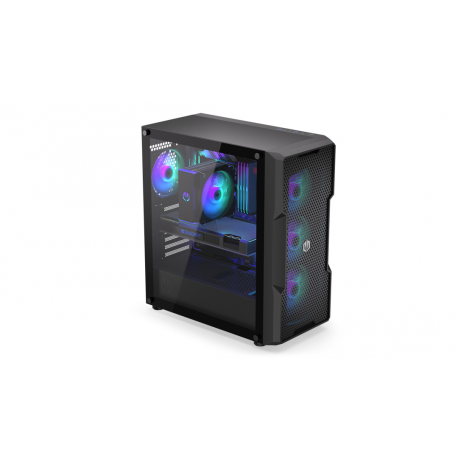 Endorfy Regnum 400 ARGB - PC case - ATX - windowed side panel (tempered glass) - no power supply (ATX) - black - USB / Audio - 13