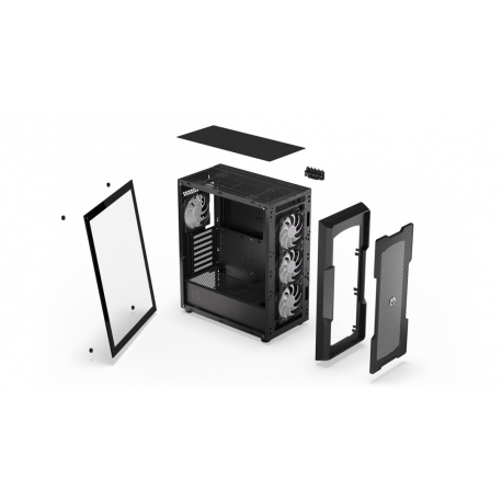 Endorfy Regnum 400 ARGB - PC case - ATX - windowed side panel (tempered glass) - no power supply (ATX) - black - USB / Audio - 37