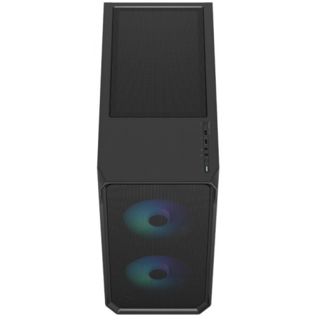 Fractal Design Focus 2 RGB - Tower - ATX - windowed side panel (tempered glass) - no power supply (ATX) - black TG clear tint - USB/Audio - 3